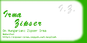 irma zipser business card